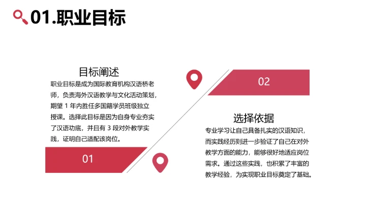 红色简约汉语言文学专业大学生职业生涯规划求职综合展示PPT