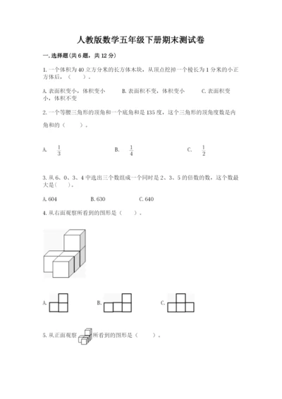 人教版数学五年级下册期末测试卷（培优a卷）.docx