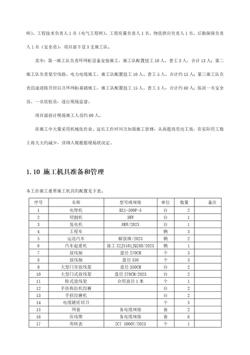 电力工程施工组织设计