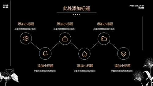黑白小清新文艺通用PPT演示模板