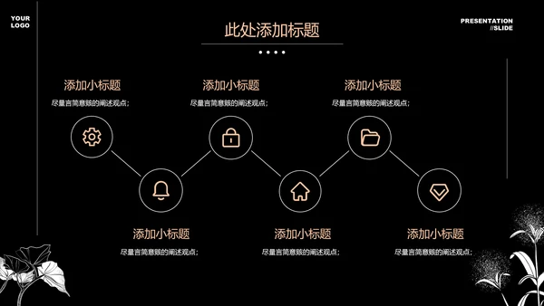 黑白小清新文艺通用PPT演示模板