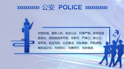 蓝色大气公安警察年终工作总结PPT