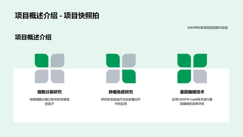 生物科研年度总结PPT模板