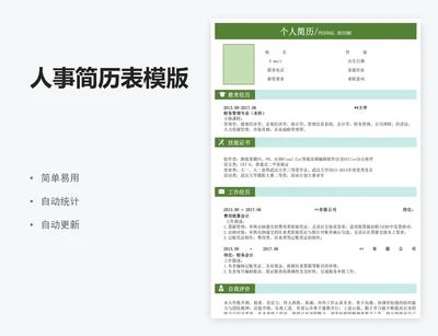人事简历表模版