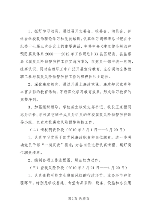 高桥小学腐败风险预警防控实施方案.docx