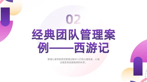 紫色渐变简约形状商务风管理心理学PPT模板