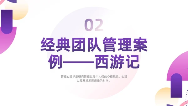 紫色渐变简约形状商务风管理心理学PPT模板