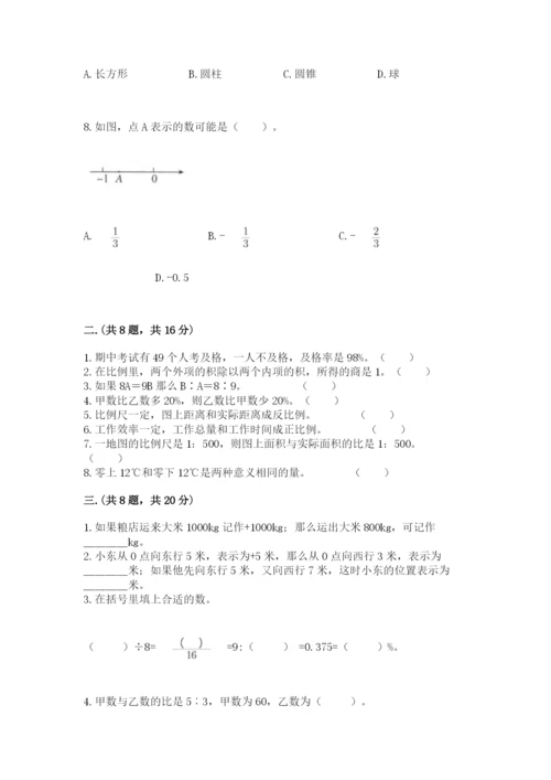 苏教版六年级数学小升初试卷带答案（完整版）.docx