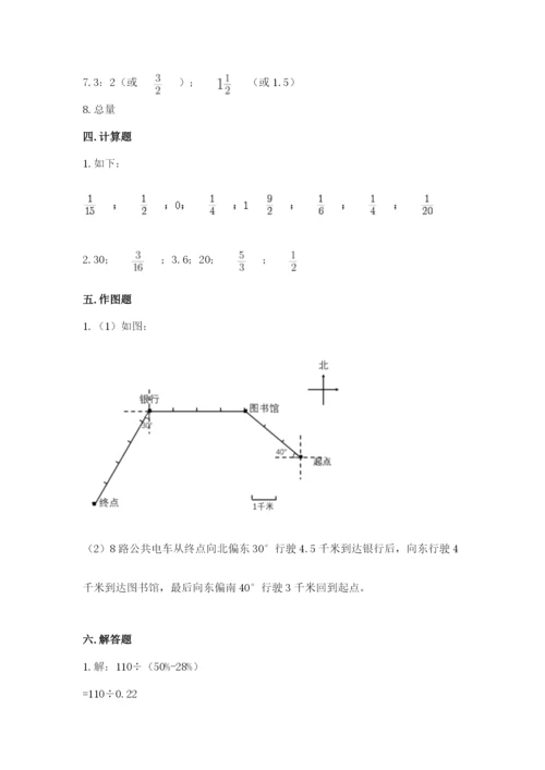 六年级数学上册期末考试卷附答案【研优卷】.docx
