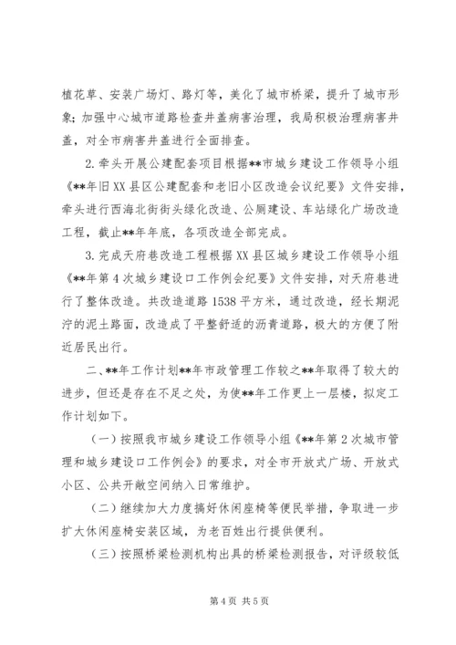 市政工作总结及计划.docx