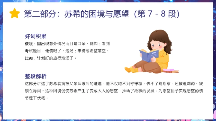 儿童卡通风愿望的实现读书分享PPT