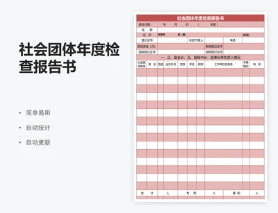 社会团体年度检查报告书