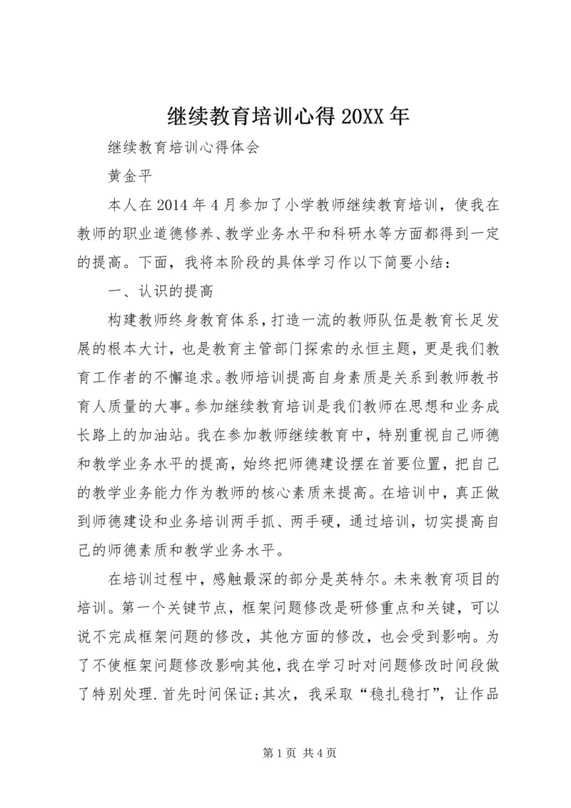 继续教育培训心得20XX年.docx