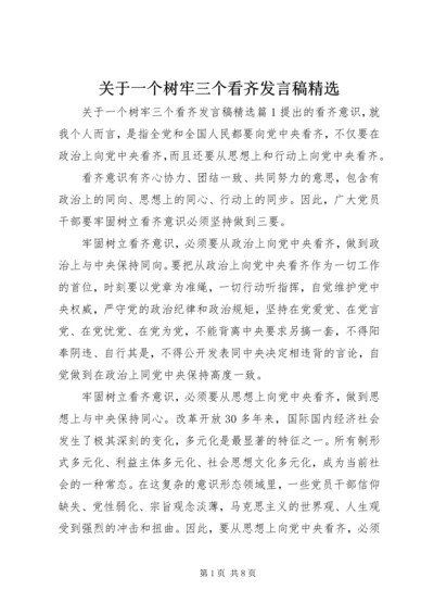 关于一个树牢三个看齐讲话稿精选.docx