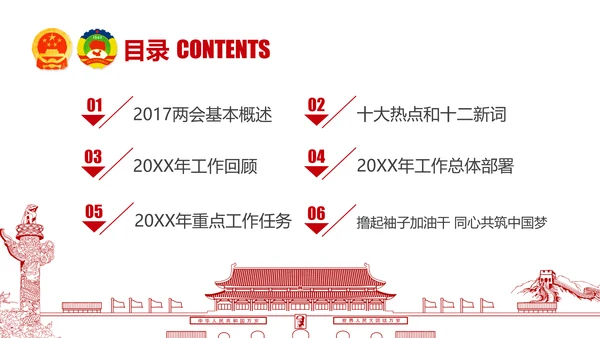 党政大气关注民生聚焦两会党课培训PPT