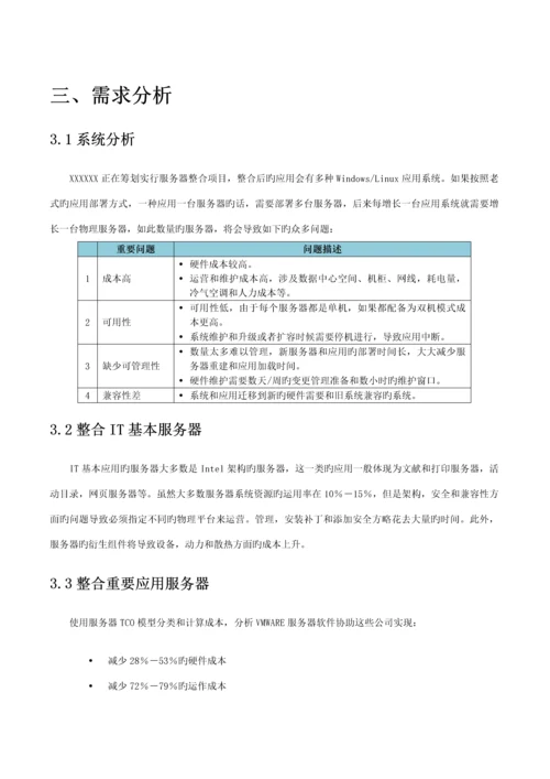 vmware服务器虚拟化整合解决专题方案.docx