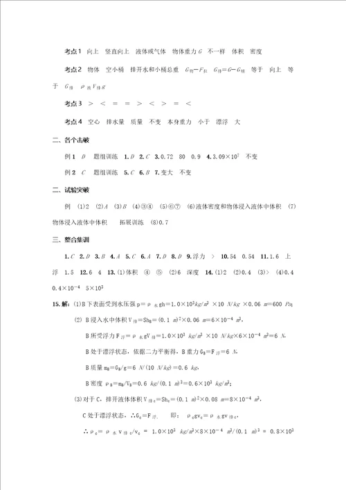 中考专题复习：浮力样稿