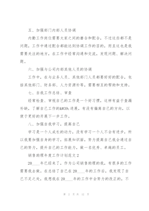 销售助理年度工作计划范文5篇.docx