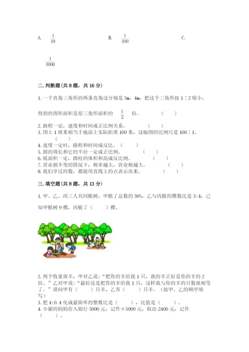 人教版六年级下册数学期末测试卷及参考答案（综合卷）.docx
