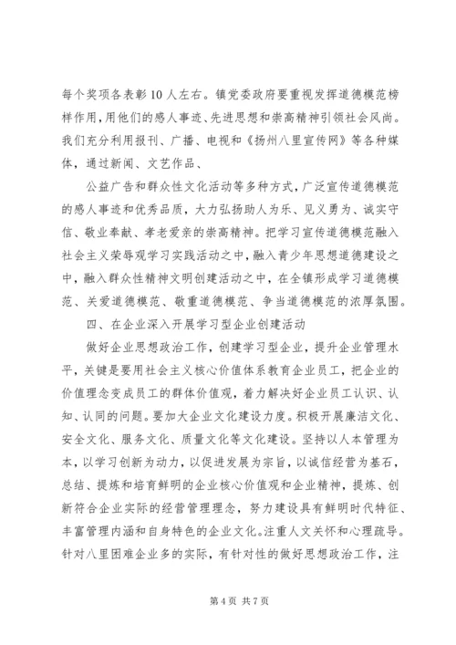 社会主义核心价值体系【XX镇社会主义核心价值体系宣传实施情况汇报】.docx