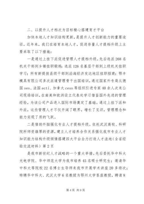 倾情搭建四大平台全力打造人才洼地(全省经验交流材料).docx