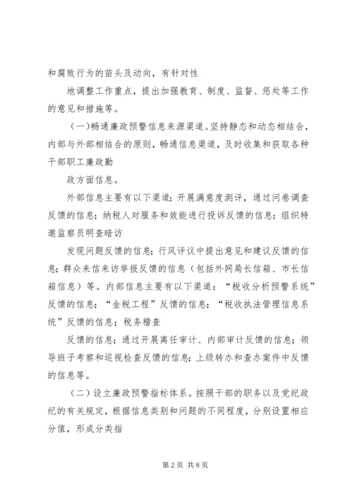 建立健全党风廉政预警机制的构想与建议 (3).docx