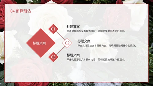 玫瑰鲜花婚礼PPT模板