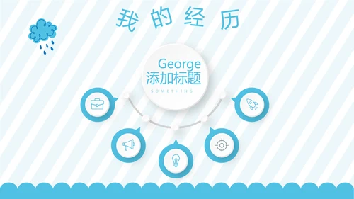 蓝色卡通可爱儿童班干部竞选个人简历自我介绍动态PPT模板