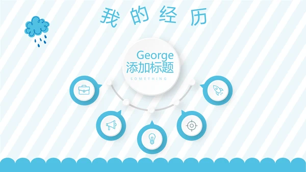 蓝色卡通可爱儿童班干部竞选个人简历自我介绍动态PPT模板