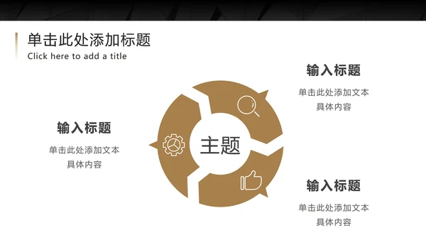 黑底金框商务高级PPT模板