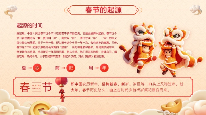 春节习俗中国传统文化传统节日主题班会