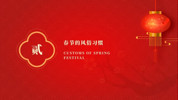 红色春节习俗公开课PPT模板