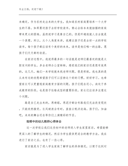 2024年我眼中的幼儿教师心得体会优选例文5篇.docx