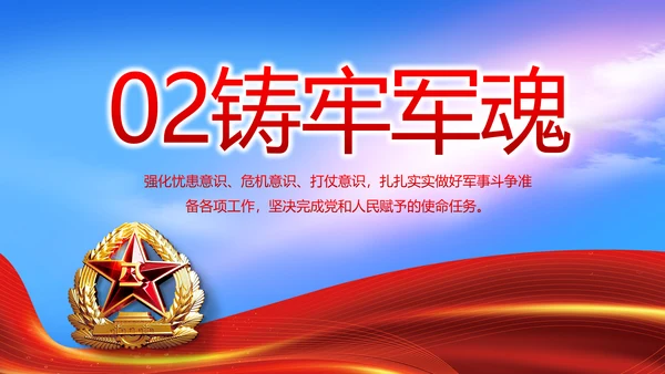 八一建军节部队军事工作总结汇报PPT