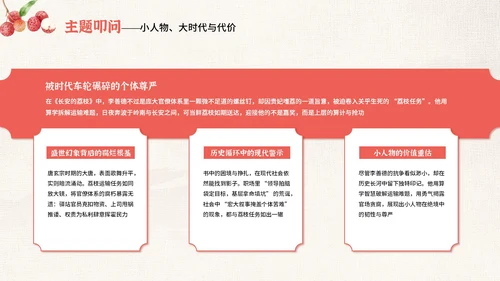 红色中国风《长安的荔枝》读书分享PPT模板