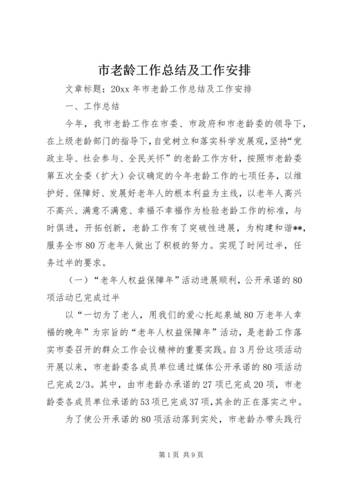 市老龄工作总结及工作安排.docx