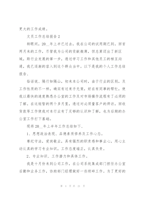 文员工作总结报告十篇.docx