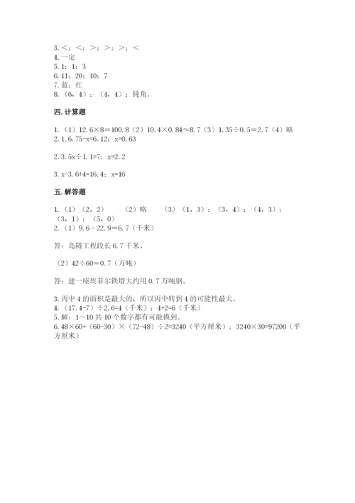 人教版五年级上册数学期末考试试卷【满分必刷】.docx