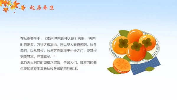 简约插画枫叶立秋二十四节气立秋科普知识科普PPT