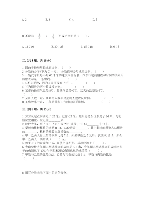 小学六年级数学期末自测题【预热题】.docx