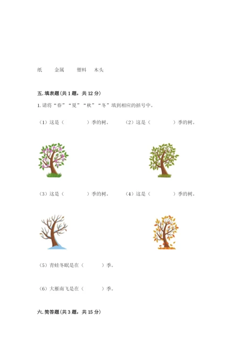 教科版小学二年级上册科学期末测试卷含答案【考试直接用】.docx