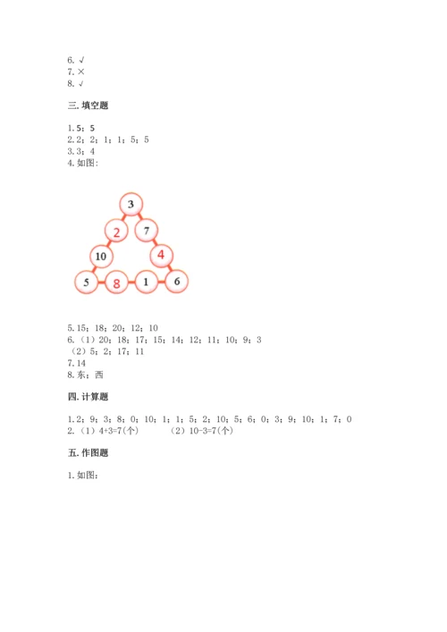 2022人教版一年级上册数学期末考试试卷精品【全国通用】.docx