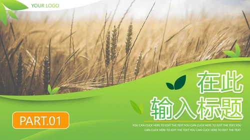 绿色渐变实景建设美丽乡村PPT模板