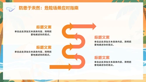 黄色卡通插画风暑假安全教育班会PPT模板