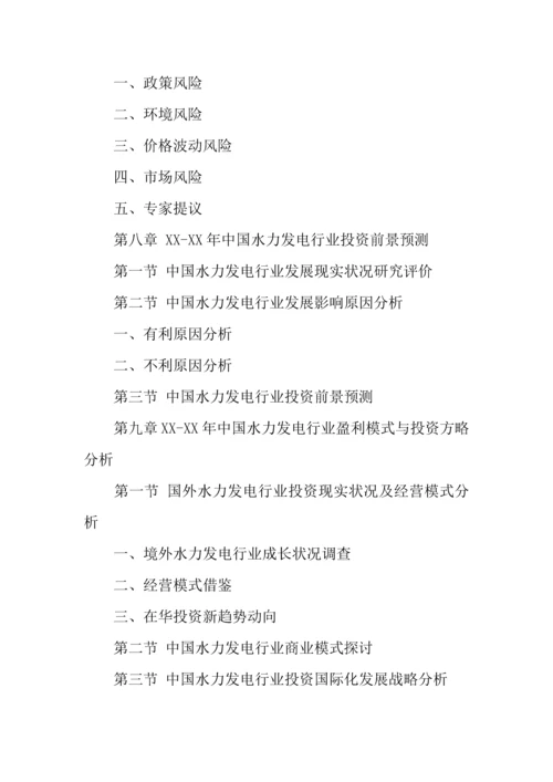 水力发电行业投资项目可行性报告.docx