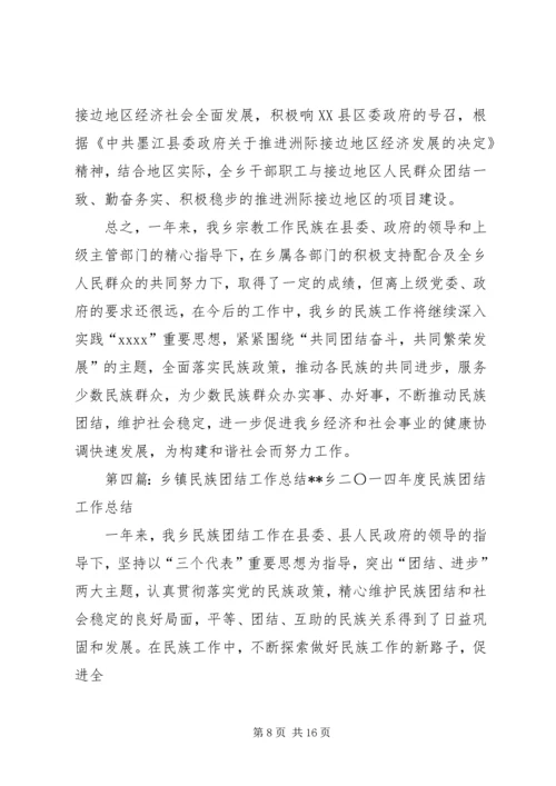 乡镇政府民族团结工作总结.docx