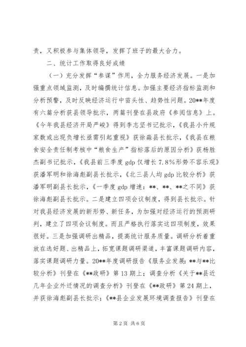 县统计局领导班子总结.docx