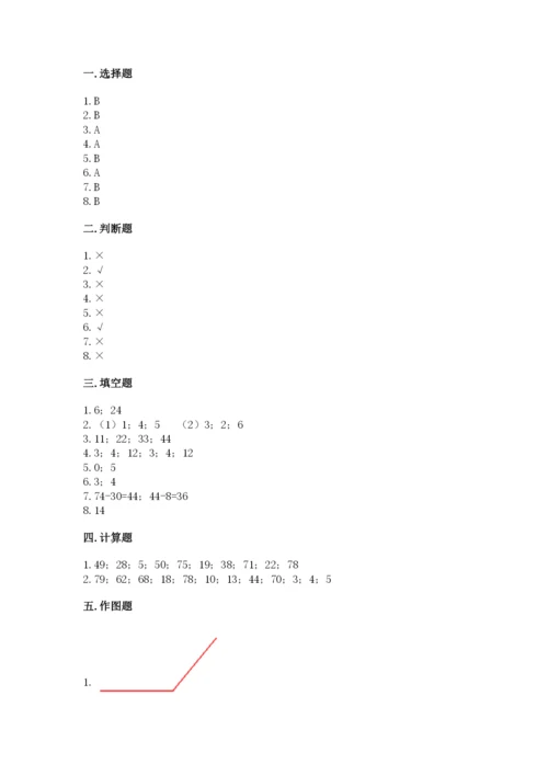 小学二年级上册数学期中测试卷精品（名师系列）.docx