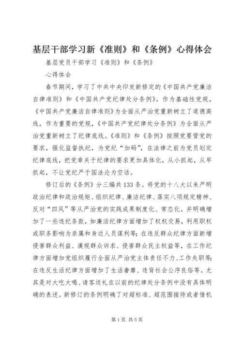 基层干部学习新《准则》和《条例》心得体会 (4).docx
