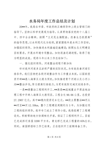 水务局年度工作总结及计划 (4).docx